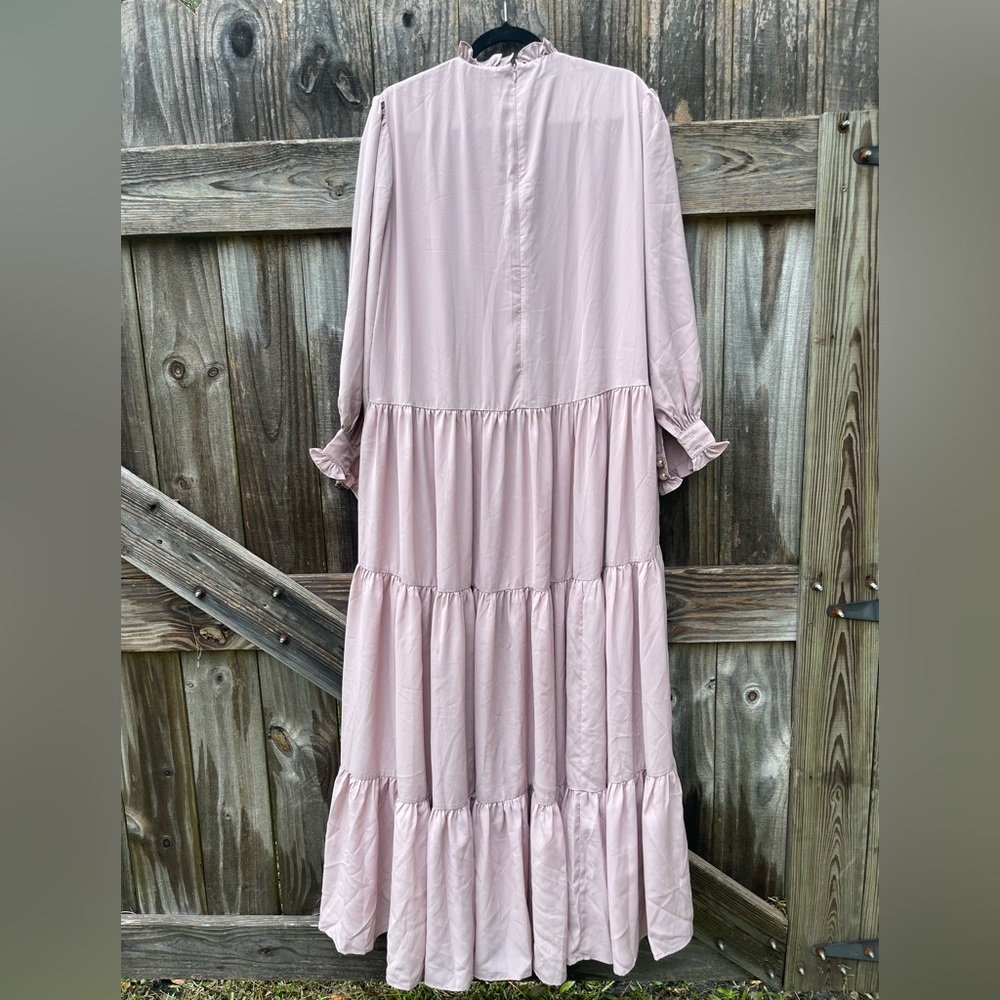 Dainty Jewells Blush Long Sleeve Tiered Dress - Picture 8 of 12